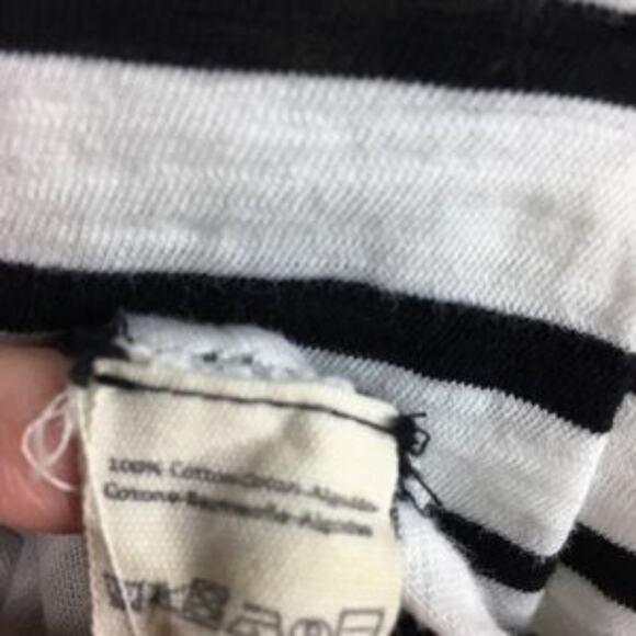 Free People Black & White Stripe Button Cuff Knit  Top Small - Picture 7 of 7